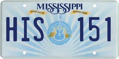MS license plate HIS151