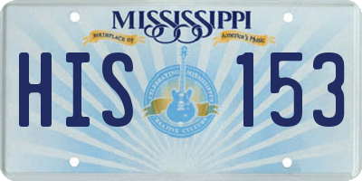 MS license plate HIS153