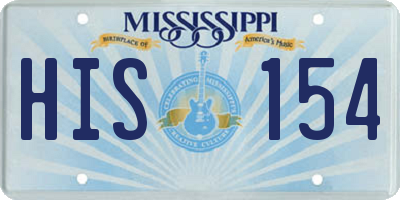 MS license plate HIS154