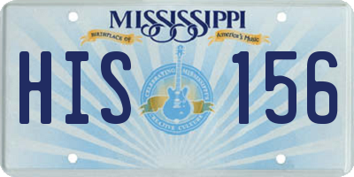 MS license plate HIS156