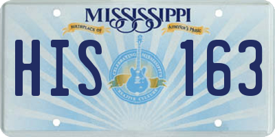 MS license plate HIS163