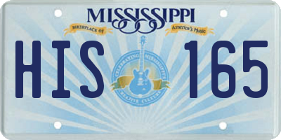 MS license plate HIS165