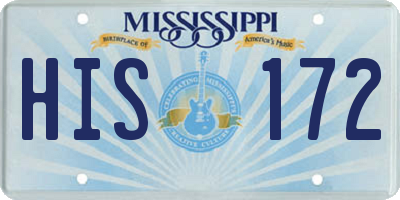 MS license plate HIS172