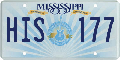 MS license plate HIS177
