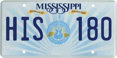 MS license plate HIS180