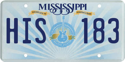 MS license plate HIS183