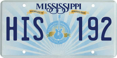 MS license plate HIS192