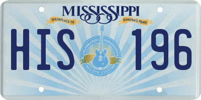 MS license plate HIS196