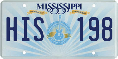 MS license plate HIS198
