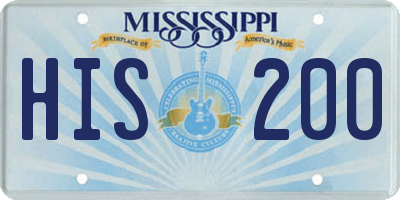 MS license plate HIS200