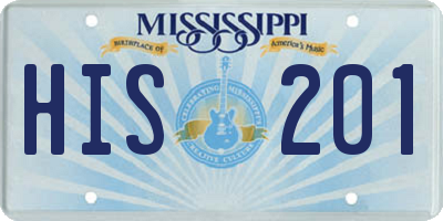 MS license plate HIS201