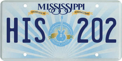 MS license plate HIS202