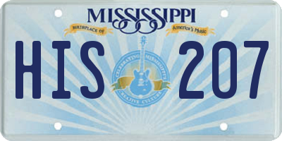 MS license plate HIS207