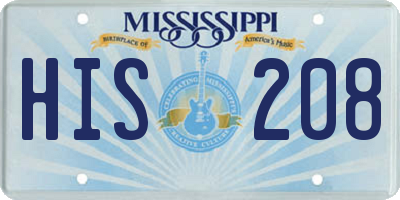 MS license plate HIS208