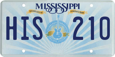 MS license plate HIS210