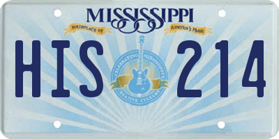 MS license plate HIS214