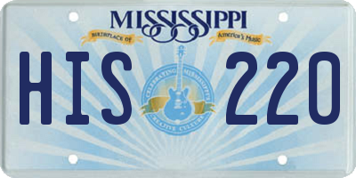 MS license plate HIS220