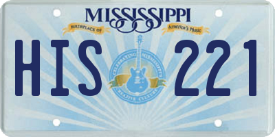 MS license plate HIS221