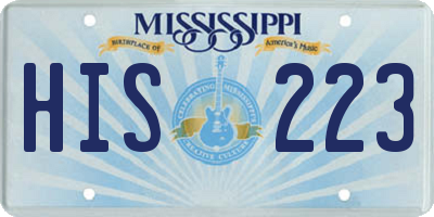 MS license plate HIS223