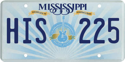 MS license plate HIS225