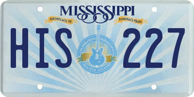 MS license plate HIS227