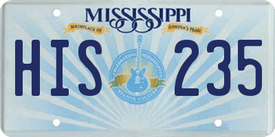 MS license plate HIS235