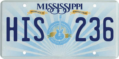 MS license plate HIS236