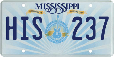 MS license plate HIS237