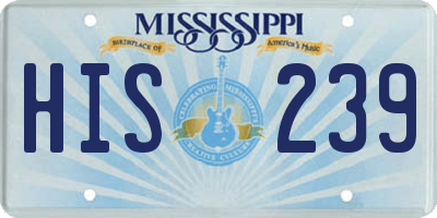 MS license plate HIS239
