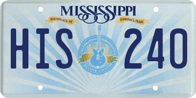 MS license plate HIS240
