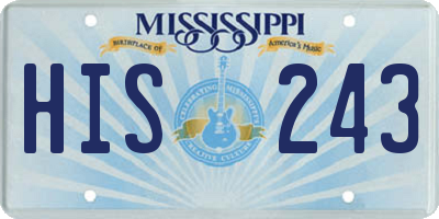 MS license plate HIS243