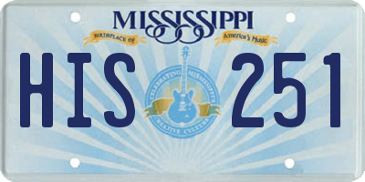 MS license plate HIS251