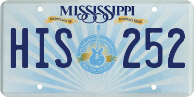 MS license plate HIS252