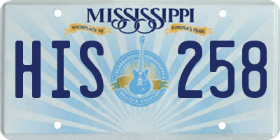 MS license plate HIS258