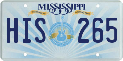 MS license plate HIS265