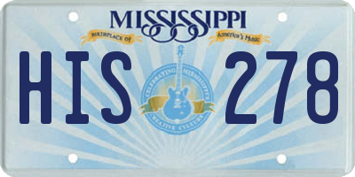 MS license plate HIS278