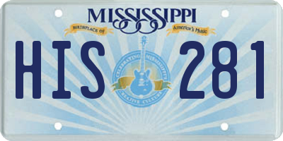 MS license plate HIS281