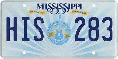 MS license plate HIS283