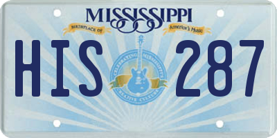 MS license plate HIS287