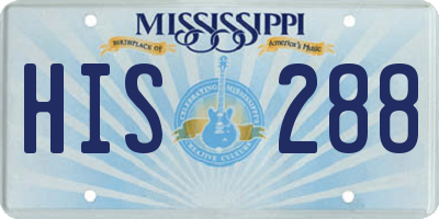 MS license plate HIS288