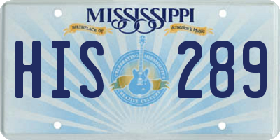 MS license plate HIS289