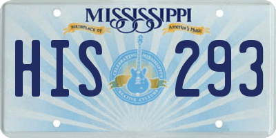 MS license plate HIS293