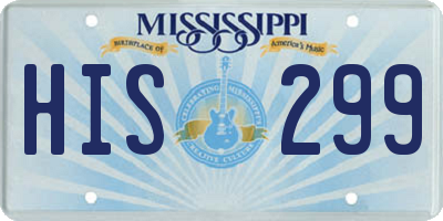MS license plate HIS299