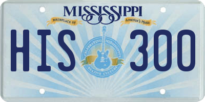 MS license plate HIS300