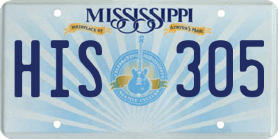 MS license plate HIS305