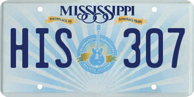MS license plate HIS307