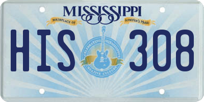 MS license plate HIS308