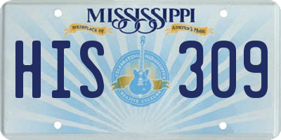 MS license plate HIS309