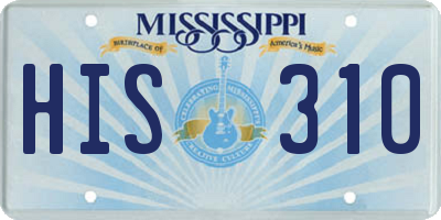 MS license plate HIS310