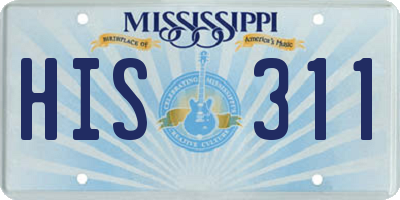 MS license plate HIS311